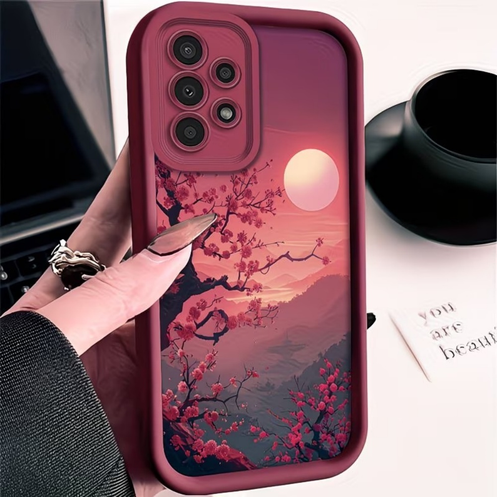 Phone Cases Red - 선셋 마운틴 피크 낙하 방지 레드