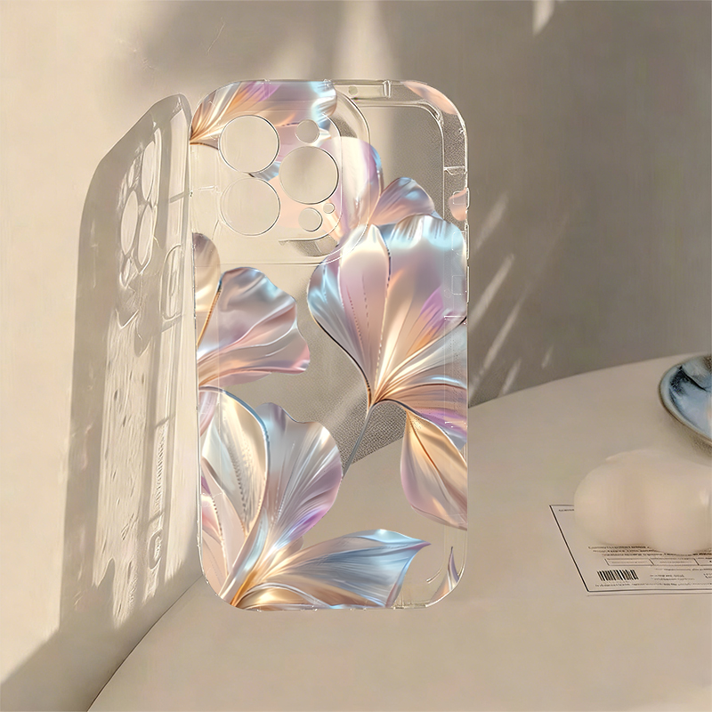 Phone Cases Red - 컬러풀 메탈릭 은행나무 프린트 폰 케이스