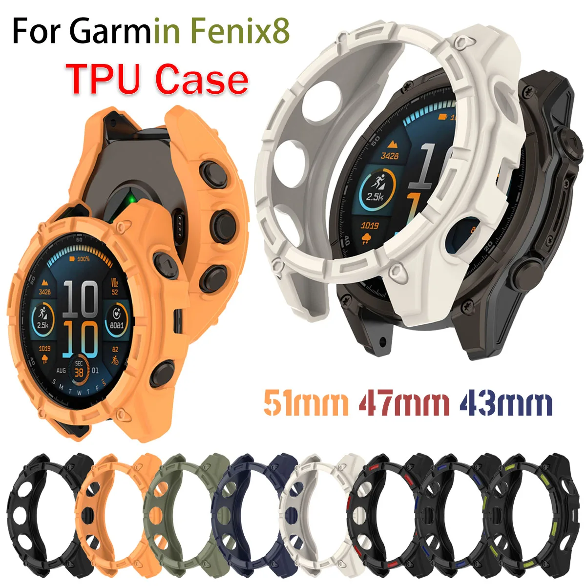 Phone Cases Android - Garmin Fenix8 용 TPU 케이스, 시계