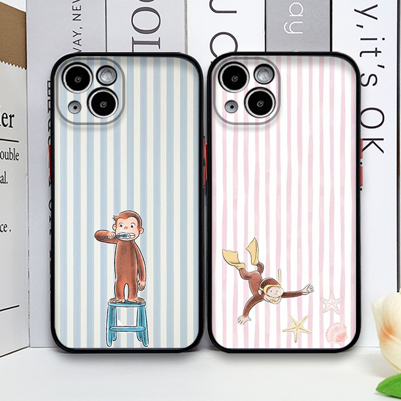 Phone Cases For Iphone 15 - 만화 줄무늬 원숭이 고양이 폰케이스 아이폰