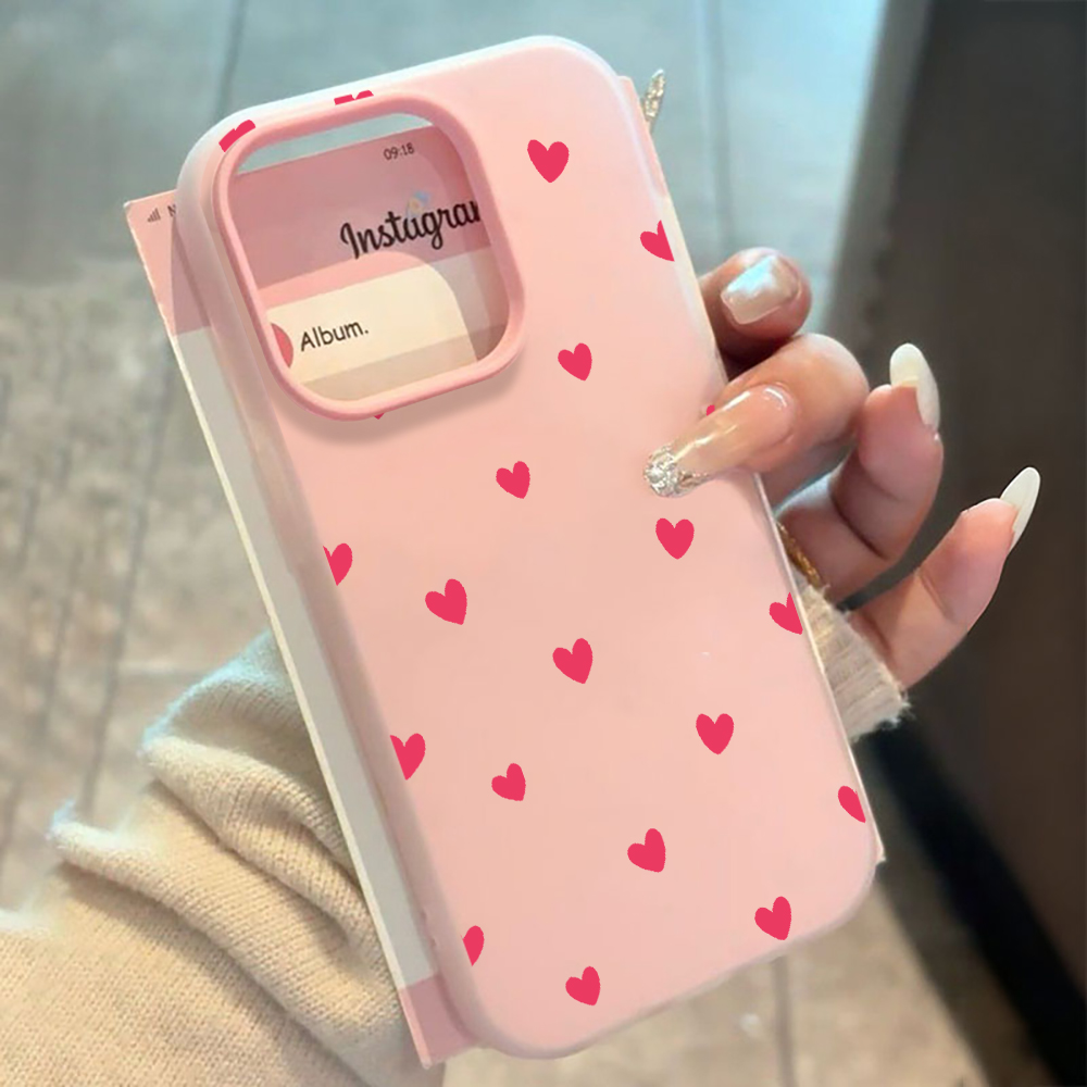 레드 러브 하트 패턴 폰 케이스 (레드미 12, 13C - Phone Cases Red 리뷰 및 가격