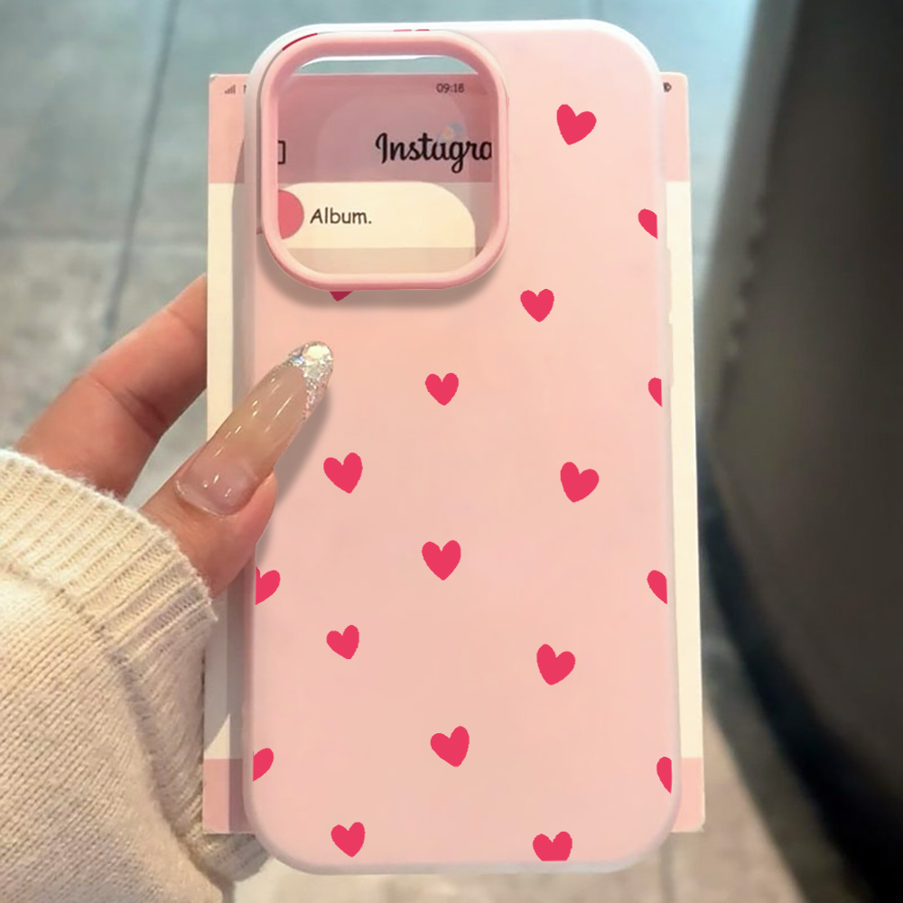 레드 러브 하트 패턴 폰 케이스 (레드미 12, 13C - Phone Cases Red 리뷰 및 가격