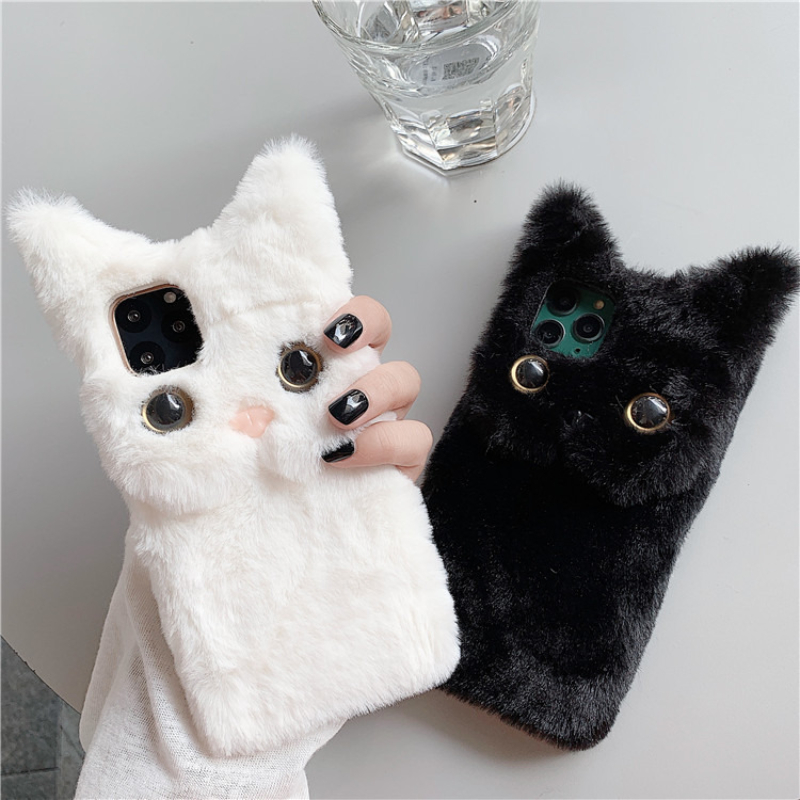 3D 귀여운 만화 고양이 털 플러시 폰 케이스 아이폰  - Phone Cases For Iphone 15 리뷰 및 가격