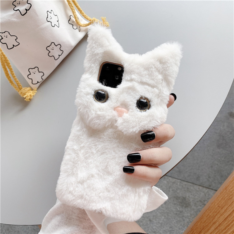 3D 귀여운 만화 고양이 털 플러시 폰 케이스 아이폰  - Phone Cases For Iphone 15 리뷰 및 가격