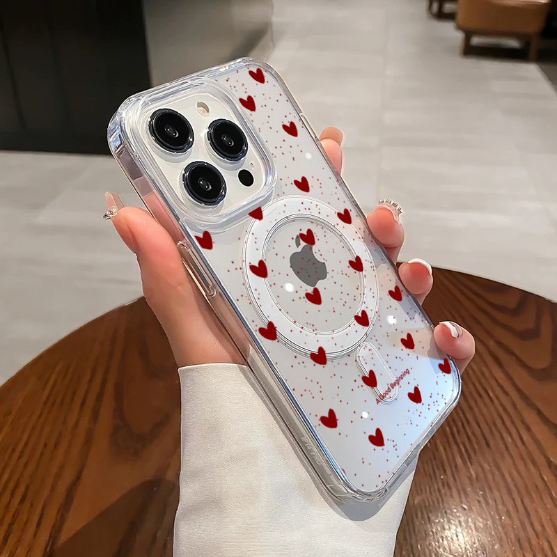 INS 레드 러브 하트 섹시 투명 실리콘 케이스 아이폰 - Phone Cases Red 리뷰 및 가격