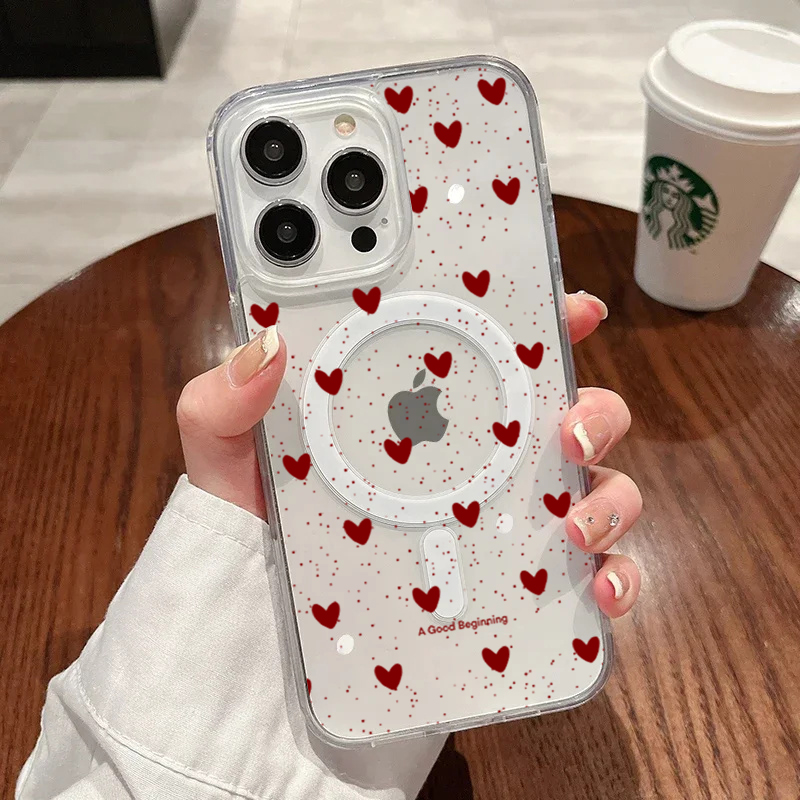 INS 레드 러브 하트 섹시 투명 실리콘 케이스 아이폰 - Phone Cases Red 리뷰 및 가격