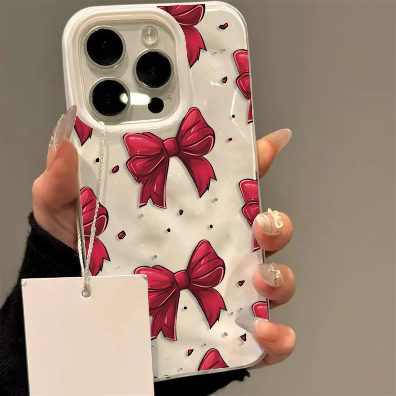 화이트 레드 리본 패턴 아이폰 11 12 13 14 1 - Phone Cases Red 리뷰 및 가격