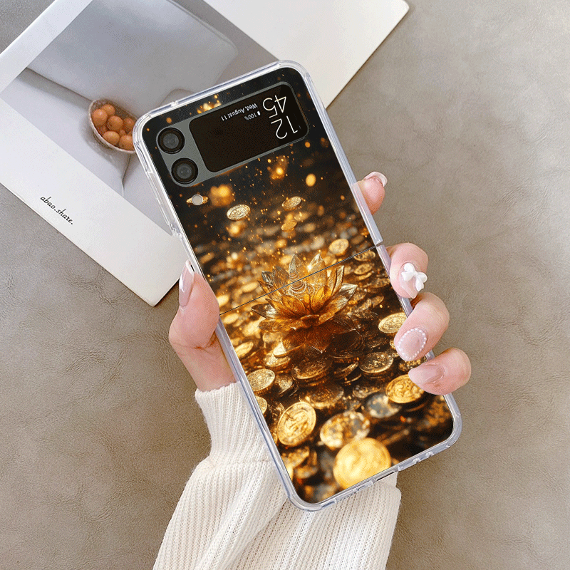 창의적인 황금 연꽃 무늬 삼성 갤럭시 Z 플립 7 플립 - Phone Cases Z Fold 7 리뷰 및 가격