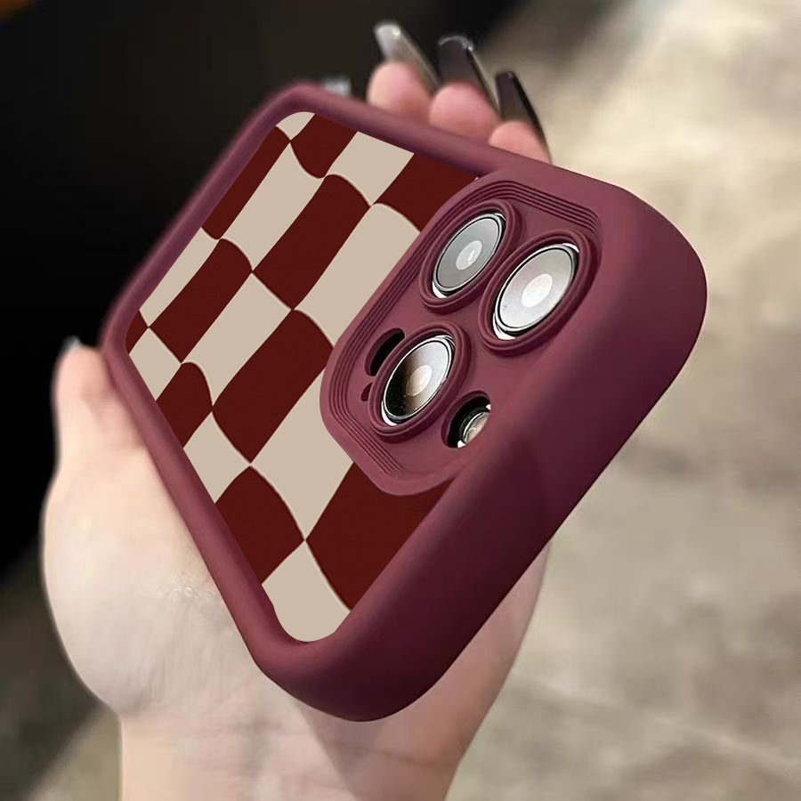 와인 레드 변형 그리드 패턴 폰 케이스 (아이폰 17  - Phone Cases Red 리뷰 및 가격