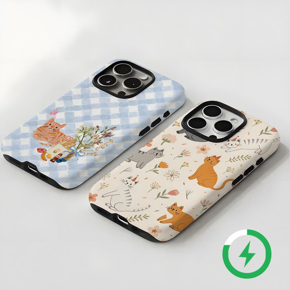 귀여운 고양이와 강아지 마그네틱 2-in-1 광택 케이 - Phone Cases For Iphone 15 리뷰 및 가격