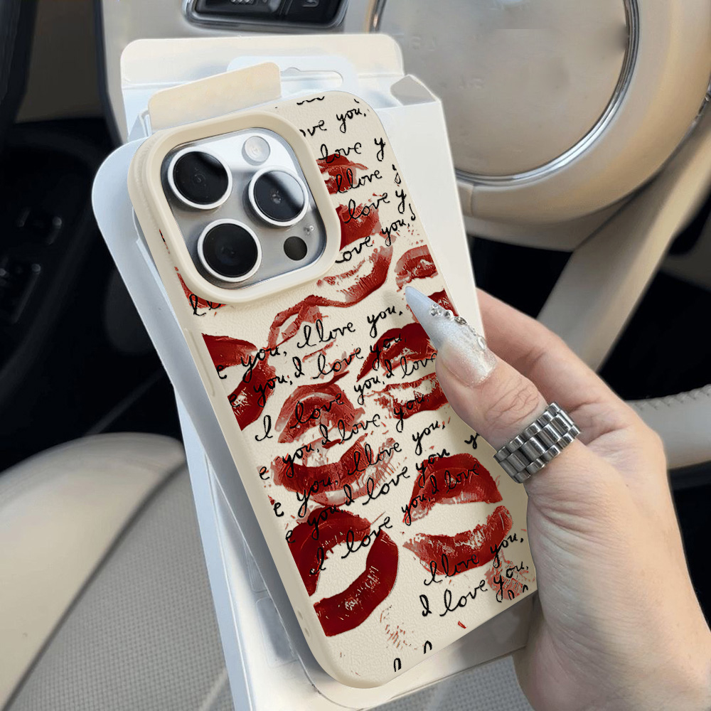 밝은 빨간색 입술 가죽 폰 케이스 아이폰 17 프로 맥 - Phone Cases Red 리뷰 및 가격