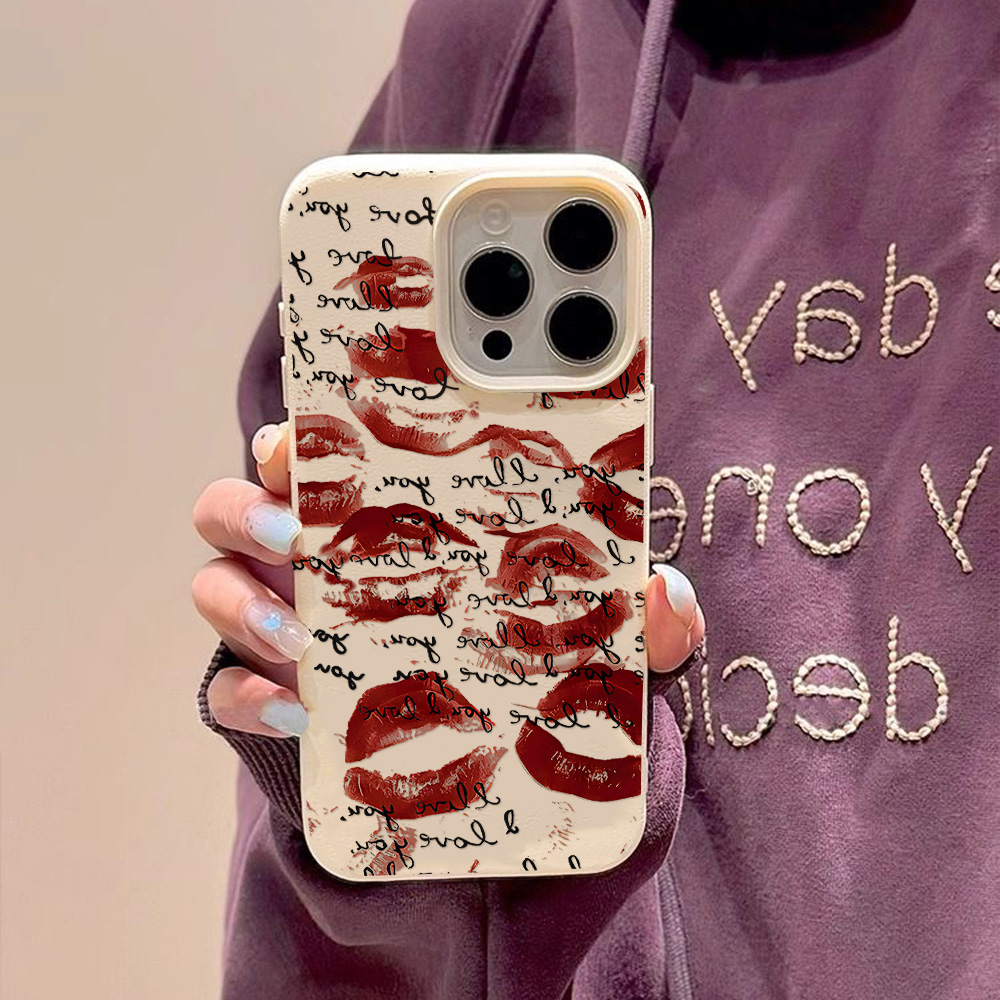 밝은 빨간색 입술 가죽 폰 케이스 아이폰 17 프로 맥 - Phone Cases Red 리뷰 및 가격
