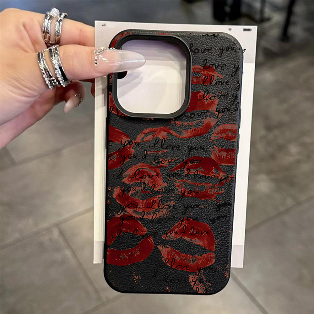 밝은 빨간색 입술 가죽 폰 케이스 아이폰 17 프로 맥 - Phone Cases Red 리뷰 및 가격